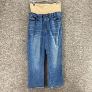 Tummy Trimmer Jeans Women 16 Plus Blue Denim Light Wash Straight Pockets Casual